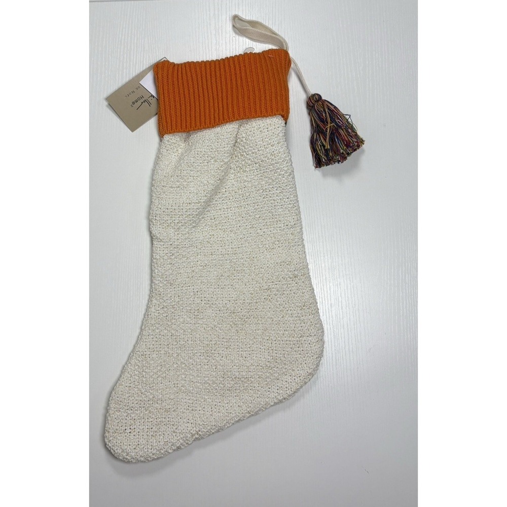 NWT Nicole Miller Home Christmas Stocking Rainbow Striped Heart Tassel Holidays - Picture 2 of 2